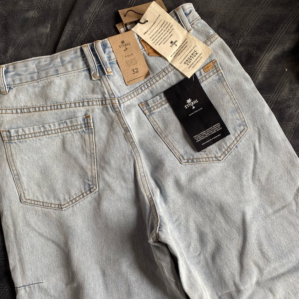 Thrills High Waist Straight Leg Organic Cotton Jeans US 32